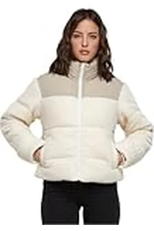 Urban classics Ladies Short Sherpa Mix Puffer Jacket Chaqueta, , S para Mujer