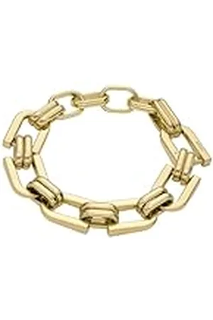 Fossil Pulsera de Cadena para Mujer Heritage D-Link de Acero Inoxidable en tono dorado, JF04573710