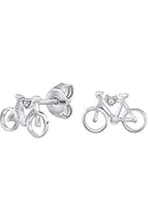 Silvego MW14247 - Pendientes para Mujer de Plata 925 Bicicleta con Circonita