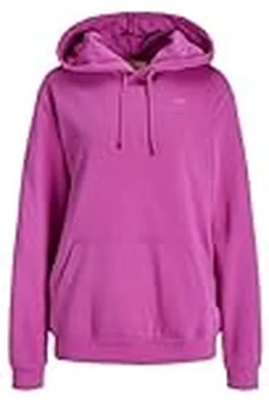 JJXX Jxabbie RLX LS Every Hood Swt Noos Sudadera con Capucha, Rojo Fucsia/Estampado: Logotipo de Carmine Rose, L para Mujer