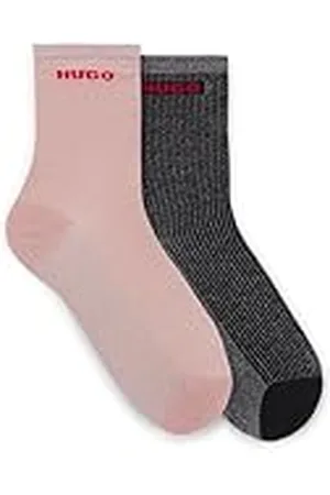 HUGO BOSS 2P QS Rib Lurex PA W Calcetines Cuartos, , 39-42 para Mujer
