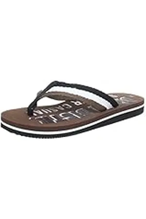 QS by s.Oliver Casual - Chanclas de material sintético infantil, color marrón, talla 35