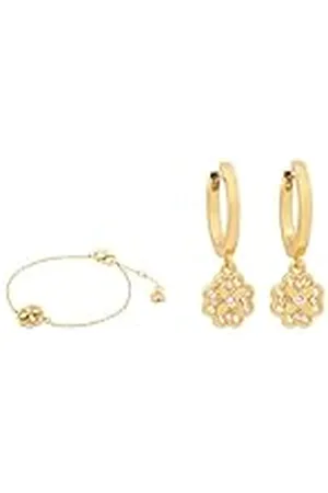 Kate Spade Heritage Bloom Pulsera y aros, transparente/dorado