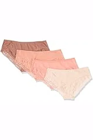 Amazon Braga Hípster de Algodón y Encaje Mujer, Pack de 4, , 40