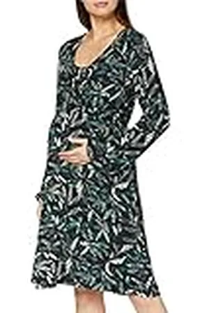 Noppies Dress Nurs LS AOP Chesham Vestido, Negro-P090, XL para Mujer