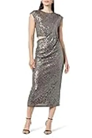 THE DROP Vestido para Mujer, Padma Midi Lentejuelas Detalle Cut-Out, , M