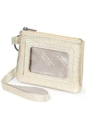 Otto Angelino Cartera de hombre minimalista con cierre de broche, Anti-RFID, Delgada, de cuero italiano, Porta tarjetas, Portadocumentos, Monedero con cremallera, Acceso fácil a DNI y tarjetas