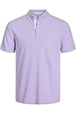 JACK & JONES Jjepaulos Mao Polo SS Pantalones Chinos, Rosa Morada, XS para Hombre
