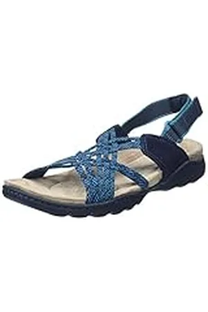 Clarks Amanda Ease, Sandalia, para Mujer, Azul (Navy Combi), 38 EU