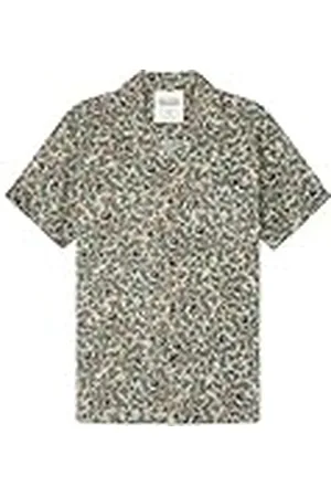 Springfield SPRINGFILED Camisa de Manga Corta Estampado Roots, Camisa Hombre, Beige, M
