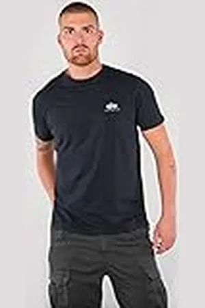 Alpha Industries Basic T Small Logo Camiseta, Azul (Rep.Blue-07), L para Hombre