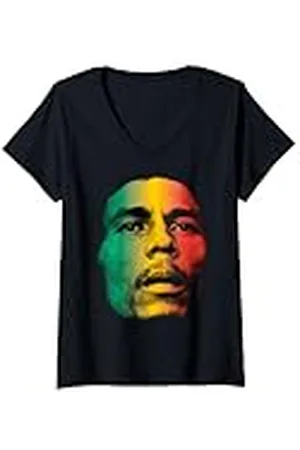 Bob Marley Cara de Camiseta Cuello V