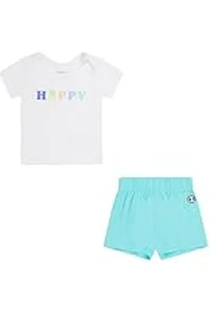 Champion Legacy Icons TD-Newborn Happy Graphic Crewneck-Camiseta y Pantalones Cortos Completo, , 6 Mes para Bebés