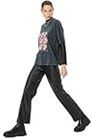 Koton Faux Leather Trousers Standard Waist Pocketless Calzoncillos, , L De Las Mujeres