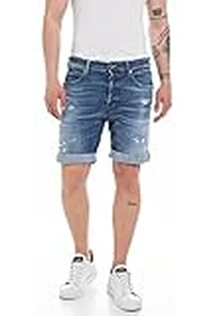 Replay MA981Q Rbj.901 Short Aged Pantalones Cortos de Jean, , 29W para Hombre