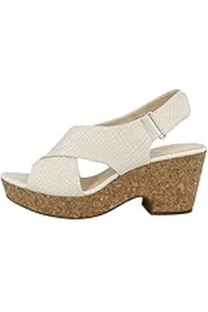 Clarks Maritsa Lara, Sandalias de Talón Abierto Mujer, Blanco (White Snake White Snake), 36 EU