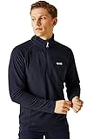 Regatta Montes Mini Stripe Sudadera Ligera de Felpa con Media Cremallera, Hombre, Azul , M