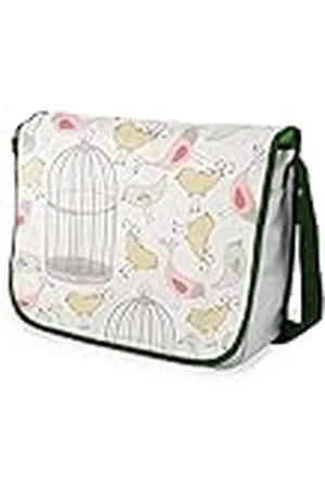Bonamaison Bolso escolar de mensajero impreso digitalmente con correa caqui para estudiantes, bolsa cruzada, bolsa de mensajero, bolsa de hombro para la escuela, vuelta a la escuela, tamaño: 29 x 36