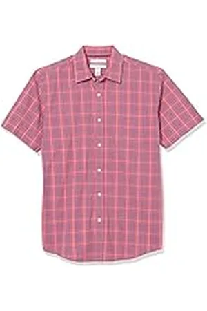 Amazon Camisa de Popelín de Manga Corta de Ajuste Normal Hombre, , XL