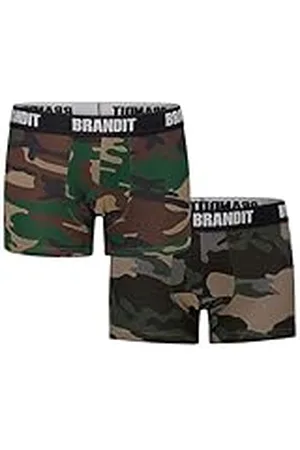 Brandit Boxer Shorts Logo 2 Pack, color: woodl.+dk., size: L