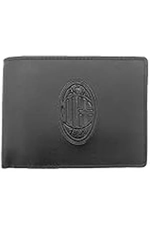 AC Milan Cartera de Piel Producto Oficial para Hombre, Color Negro, 125 x 95 x 30 mm
