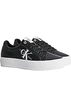 Calvin Klein Jeans Mujer Vulcanizes Sneaker Vulc Flatform Laceup Low Lth con Plataforma, (Black), 40