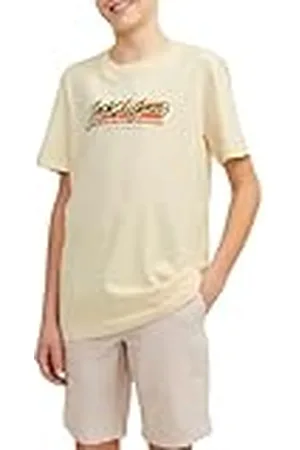 JACK & JONES Jortampa Fastrunner1 tee SS Crewneck Jnr Camiseta, Crema de Mantequilla, 152 cm para Niños