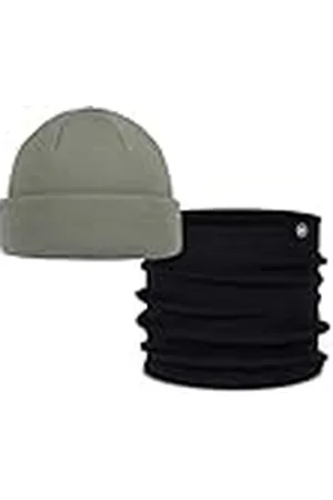 Buff ® Dúo Pack Street Knitted Gorro Lilon Fisherman Opaline Verde y Knitted Braga de Cuello Lilon Negro Talla única Adulto