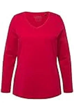 Ulla Popken Langarm-V-Shirt Camisa Manga Larga, , 44-46 para Mujer