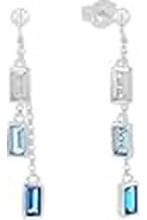 QS by s.Oliver Pendientes de plata de ley 925 pendientes de las señoras, con zirconia cúbico sintetizador., 3,4 cm, plata, Viene en caja de regalo de joyería
