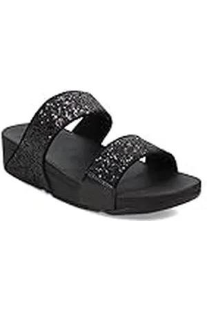 FitFlop Lulu Sandals, Sandalias con cuña Mujer, Negro Brillante, 40 EU
