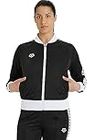 Arena Icons Relax IV Team Chaqueta, Mujer, Black/White/Black, XS