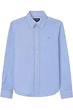 Hackett Oxford Str Lavado Camisa, Blanco/Azul, 7 Años para Niños