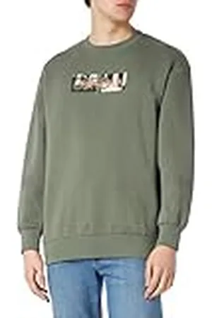 JACK & JONES Sudadera con Logotipo Jcoaop Crew Neck Gc, Verde ágave, L para Hombre