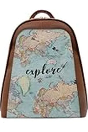 Dogo Femme Cuir Vegan Brun Fait Main et Mode Sac à dos - Explore Motif