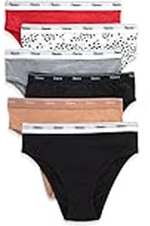 Hanes Originals Hi-Leg Panties, Breathable Stretch Cotton Underwear, Assorted, 6-Pack Ropa Interior, , XL (Pack de 6) para Mujer