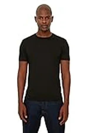 Trendyol Black Mens Basic Slim Fit Bicycle Cuello Short Sleeve T-Shirt Camiseta, , S para Hombre