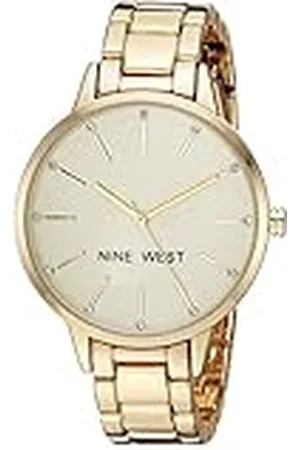 Nine West Reloj de Pulsera para Mujer, NW/2098, Oro