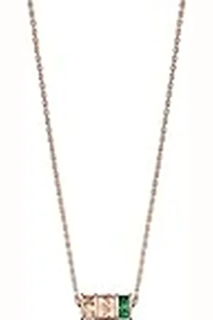 Emporio Armani Collar para mujer Collar con componentes de plata de ley en tono oro rosa, Longitud: 350mm+70mm, Ancho: 10mm, Altura: 5.5mm, EG3577221