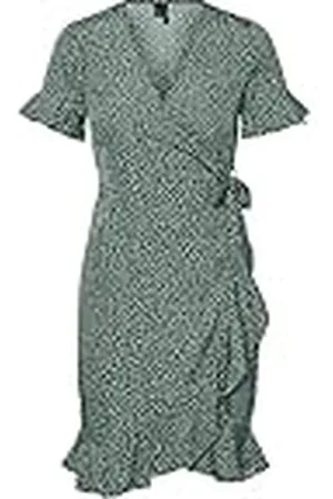 VERO MODA Vmhenna 2/4 Wrap Frill Dress Noos Vestido, , XS para Mujer