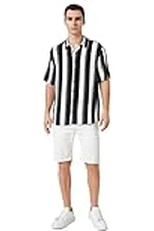 Koton Short Sleeve Shirt Classic Neck Camisa, , L para Hombre