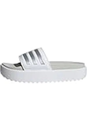 adidas Adilette Platform Slides, SE DESLIZA Mujer, Cloud White/Zero Metalic/Grey One, 44.5 EU