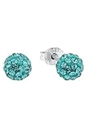 Amor Pendientes de plata de ley 925, con cristal, 0,6 cm, plateados, en caja de regalo