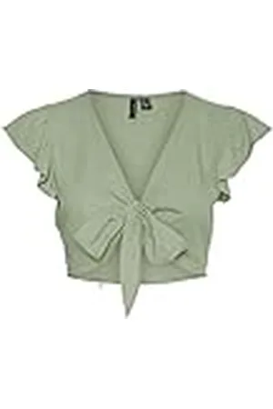 VERO MODA VMMYMILO SL Crop Tie Top WVN GA Camiseta sin Mangas, , M De Las Mujeres