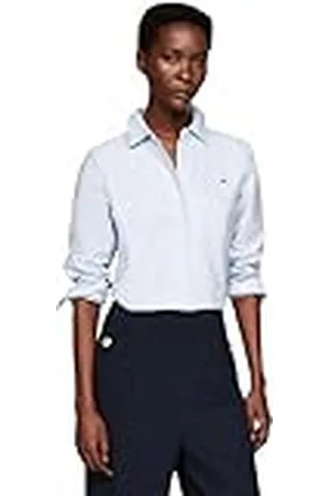 Tommy Hilfiger Camisa Mujer Oxford Cotton Regular Shirt de Algodón, , 42