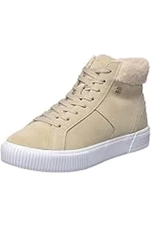 Tommy Hilfiger Mujer Sneaker vulcanizada Suede Zapatillas, Beige (Merino), 38 EU