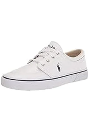 Ralph Lauren Faxon Low, Zapatillas Hombre, Polipropileno Blanco Azul Marino, 39.5 EU