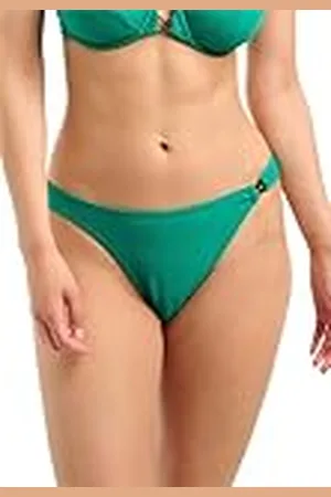 Sans Complexe Traje de baño, Pantalones de baño caídos, Textura de Modelo glamorosa, Mujer, Toque Colorido y Sexy, 34-36, Verde Tropical