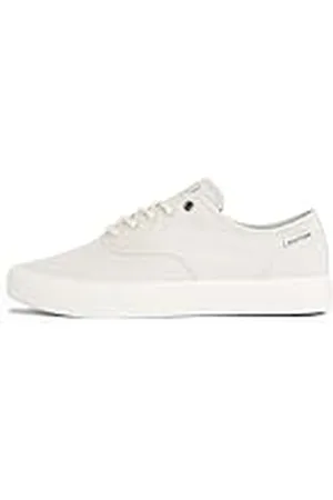 Tommy Hilfiger Sneaker con suela vulcanizada Hombre Low Oxford Twill con logotipo, Blanco (Alabaster), 45