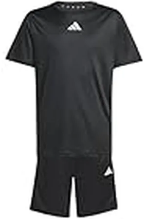 adidas Unisex niños TRAIN ESSENTIALS 3-STRIPES T-SHIRT SET, , 7-8 Years